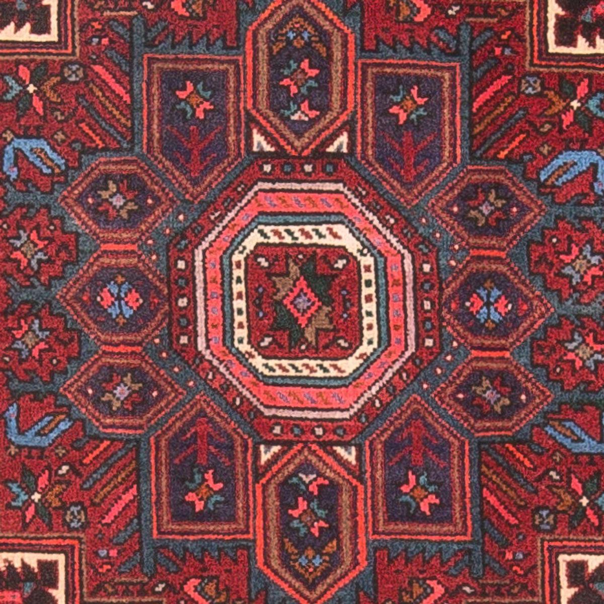 Alfombra persa - Nómada - 125 x 78 cm - rojo oscuro