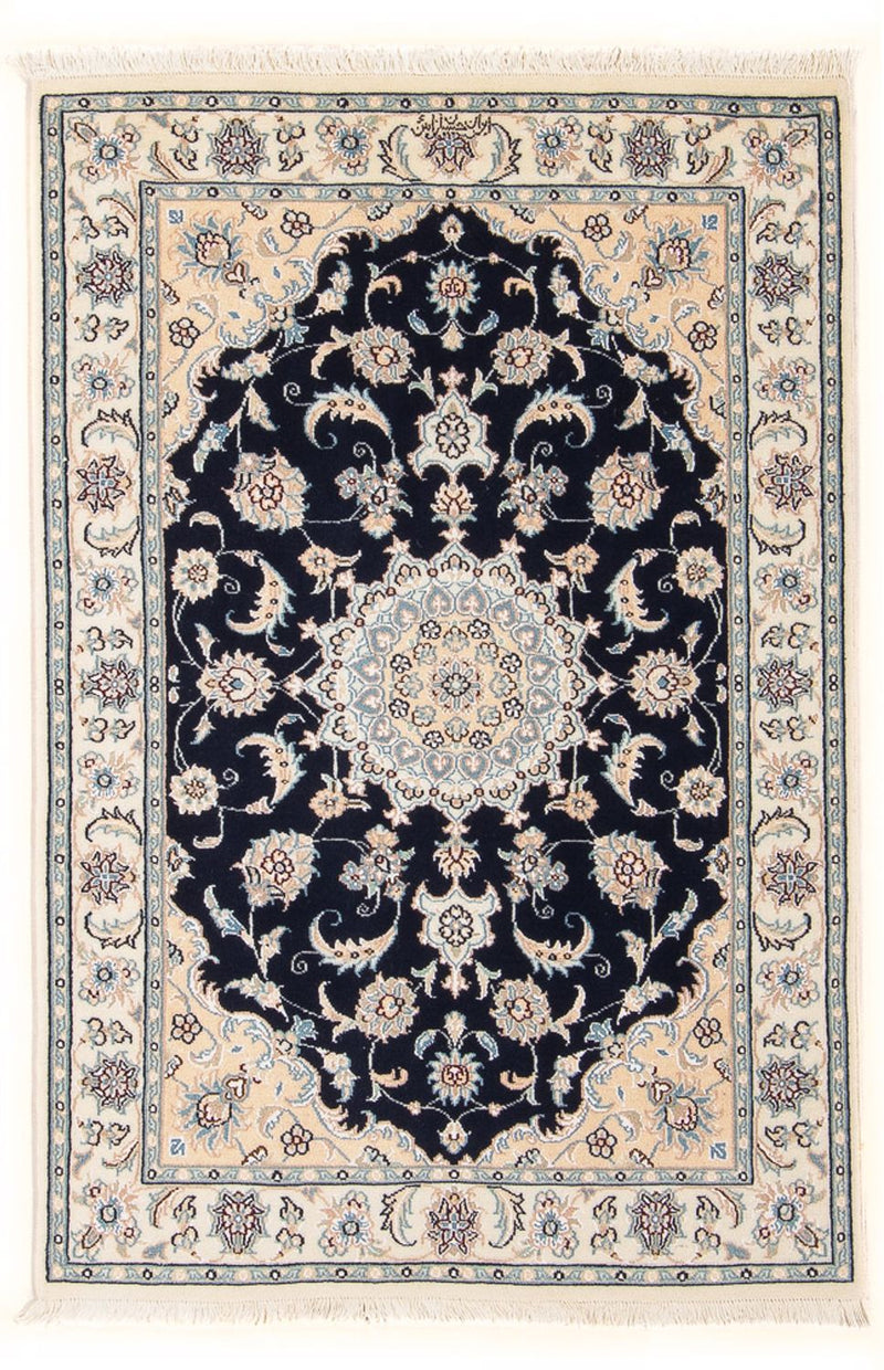 Alfombra Persa - Nain - Prima - 122 x 80 cm - azul oscuro