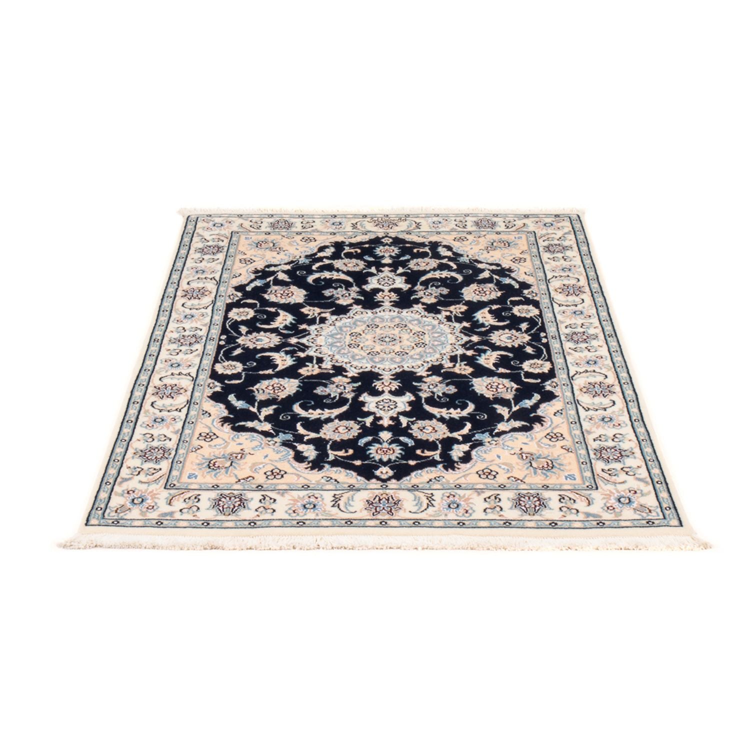 Alfombra Persa - Nain - Prima - 122 x 80 cm - azul oscuro