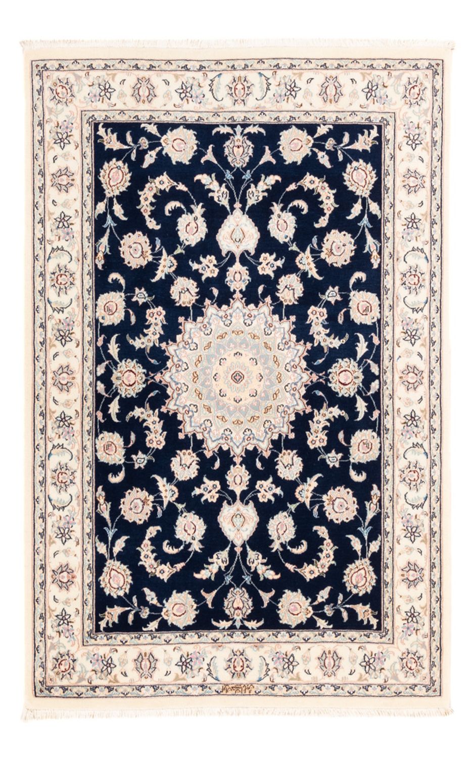 Alfombra Persa - Nain - Prima - 161 x 105 cm - azul oscuro