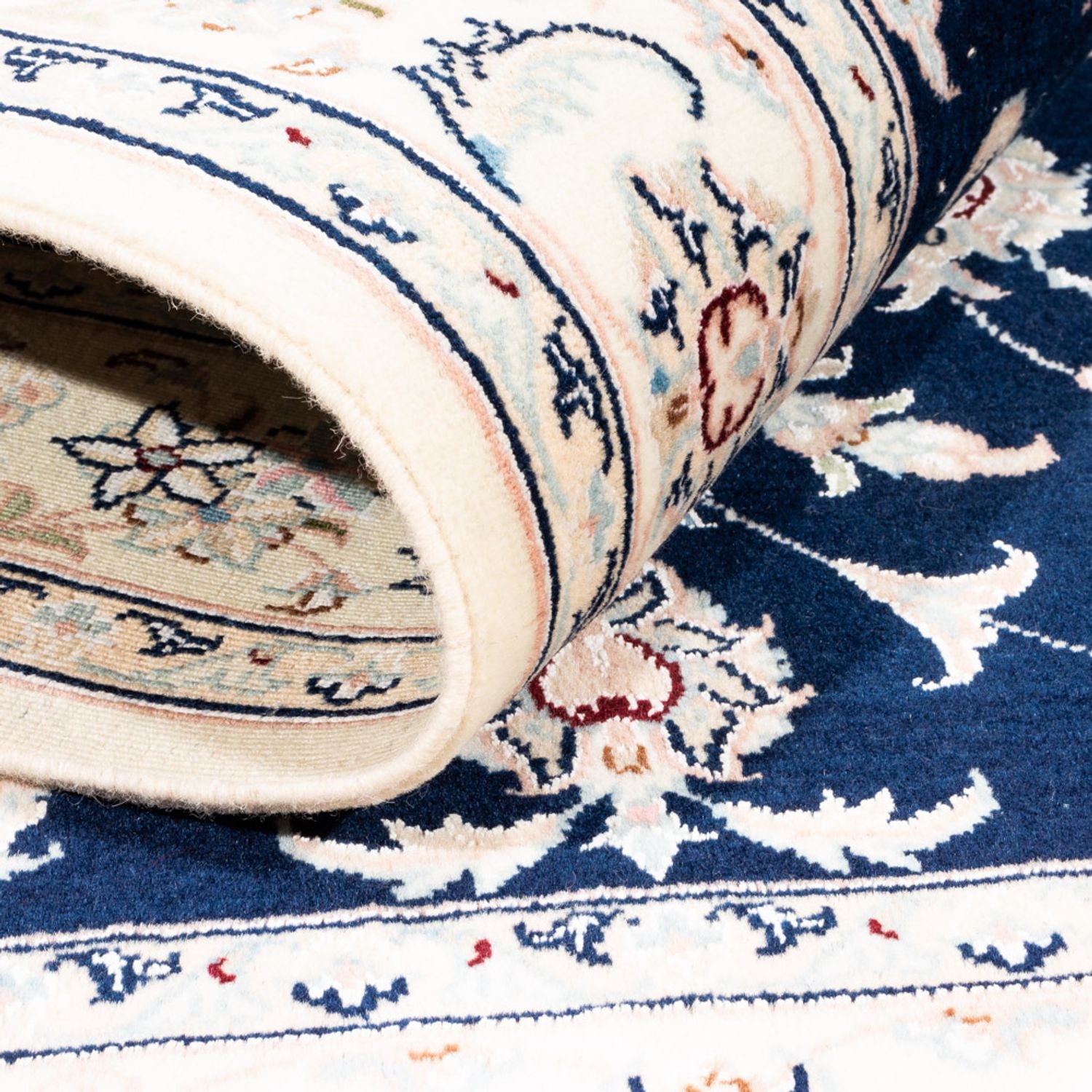 Alfombra Persa - Nain - Prima - 161 x 105 cm - azul oscuro