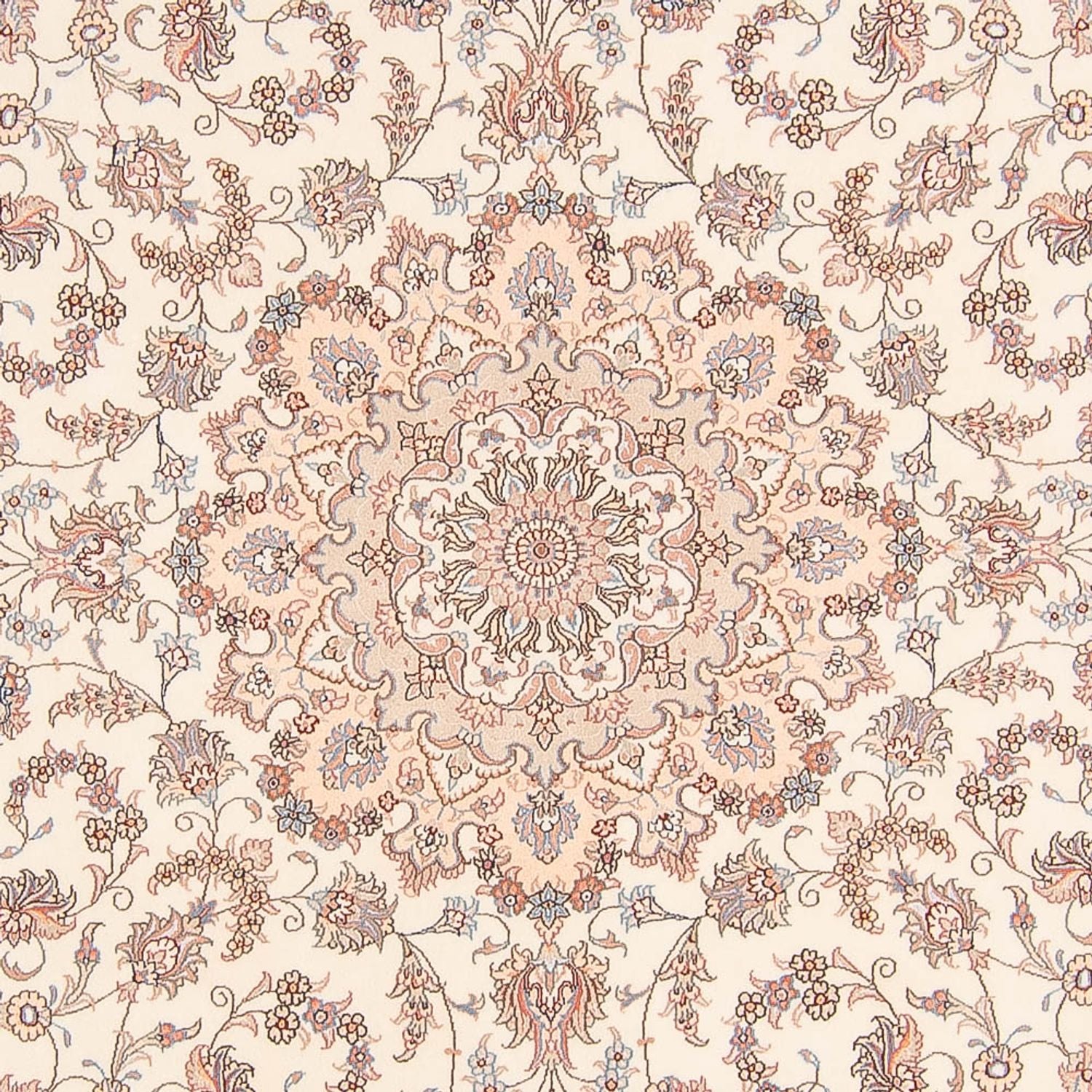 Alfombra Persa - Tabriz - Real redondo  - 250 x 250 cm - crema