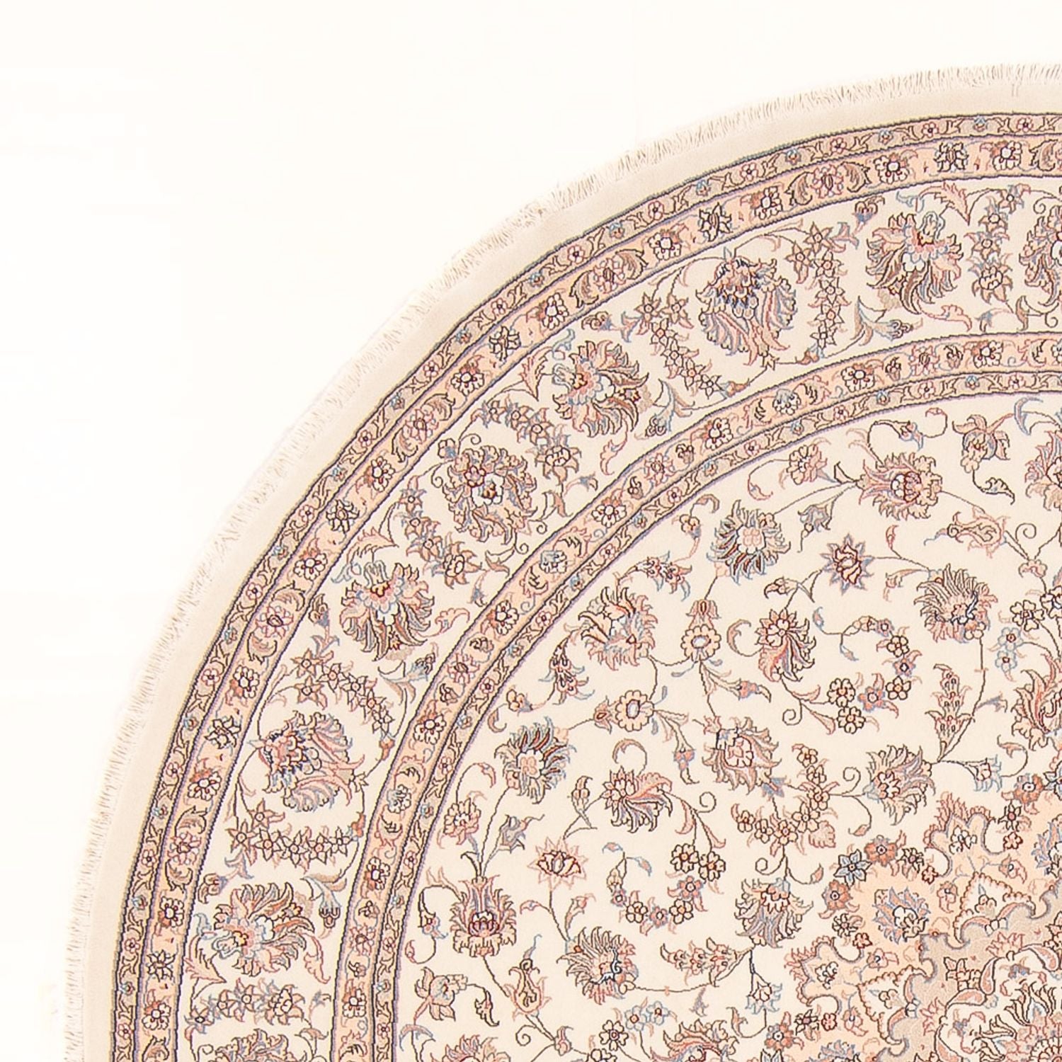 Alfombra Persa - Tabriz - Real redondo  - 250 x 250 cm - crema