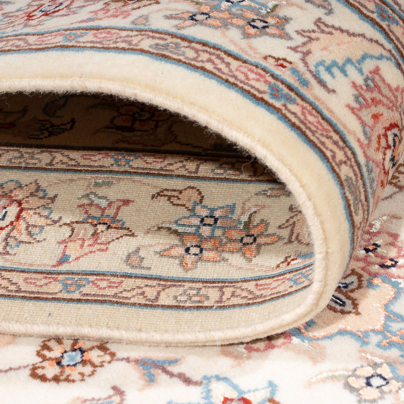 Alfombra de pasillo Alfombra Persa - Tabriz - Real - 298 x 87 cm - crema
