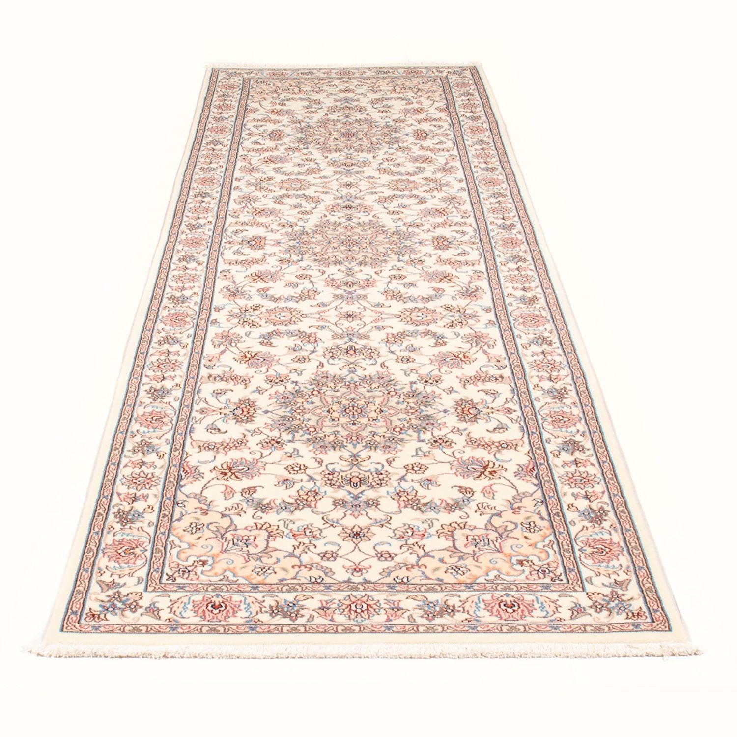 Alfombra de pasillo Alfombra Persa - Tabriz - Real - 298 x 87 cm - crema