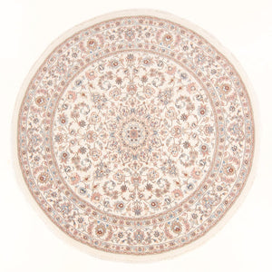 Alfombra Persa - Tabriz - Real redondo  - 197 x 194 cm - crema