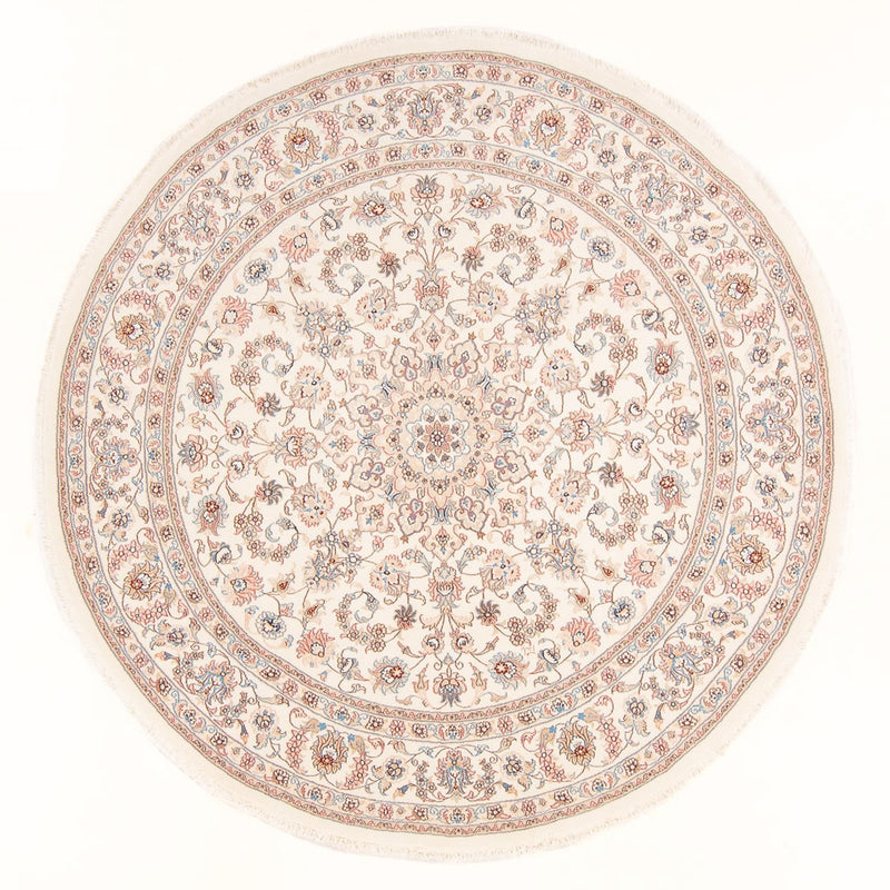 Alfombra Persa - Tabriz - Real redondo  - 197 x 194 cm - crema