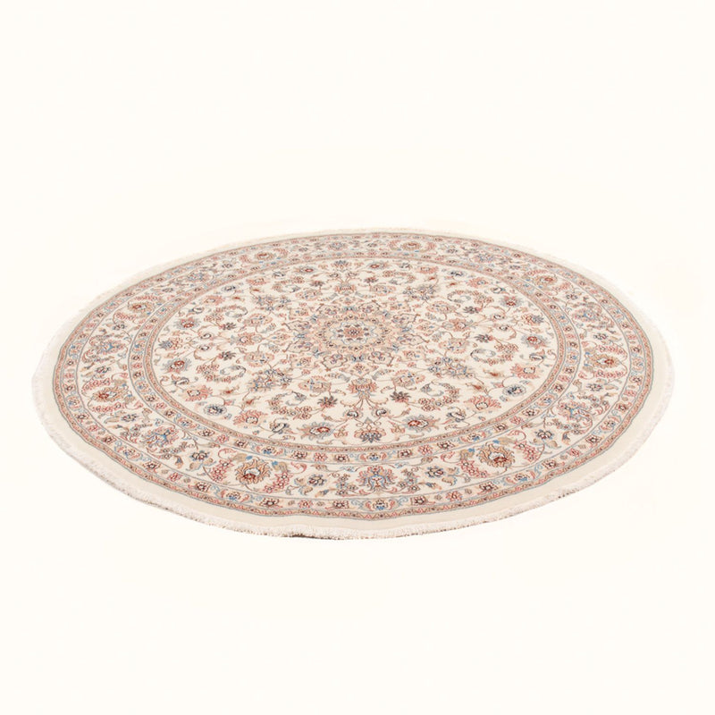 Alfombra Persa - Tabriz - Real redondo  - 197 x 194 cm - crema