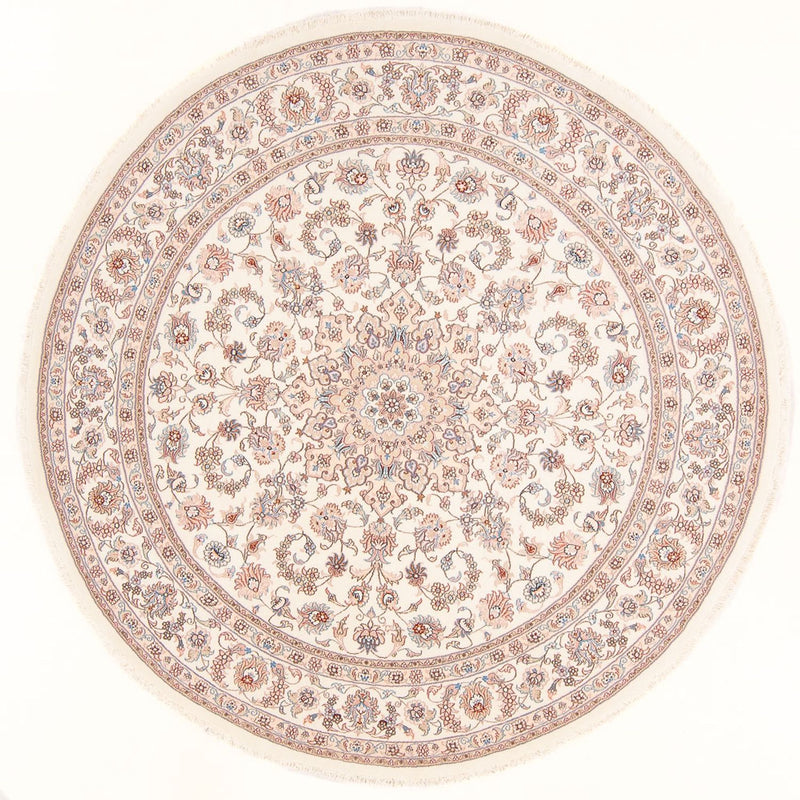 Alfombra Persa - Tabriz - Real redondo  - 202 x 196 cm - crema