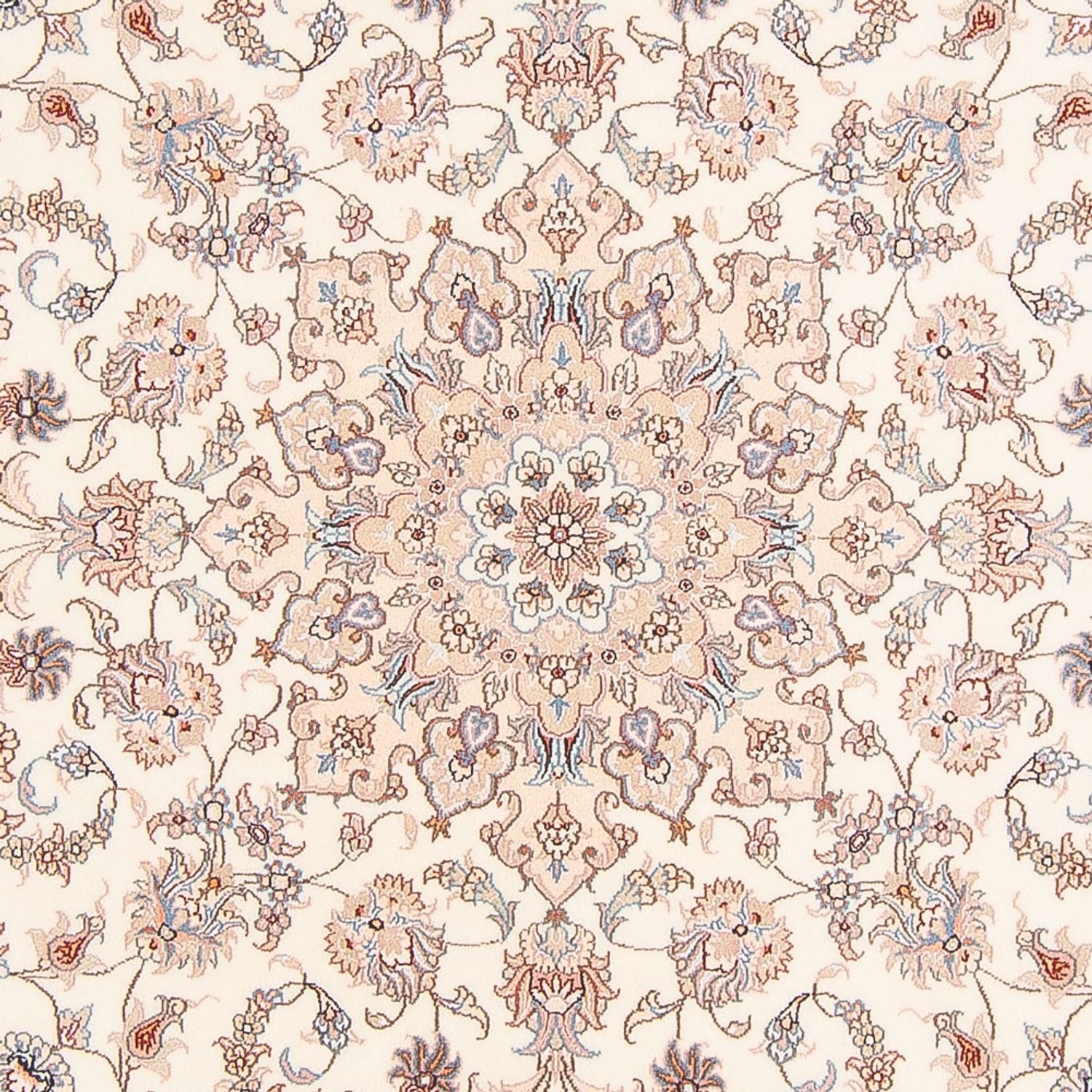 Alfombra Persa - Tabriz - Real redondo  - 202 x 196 cm - crema