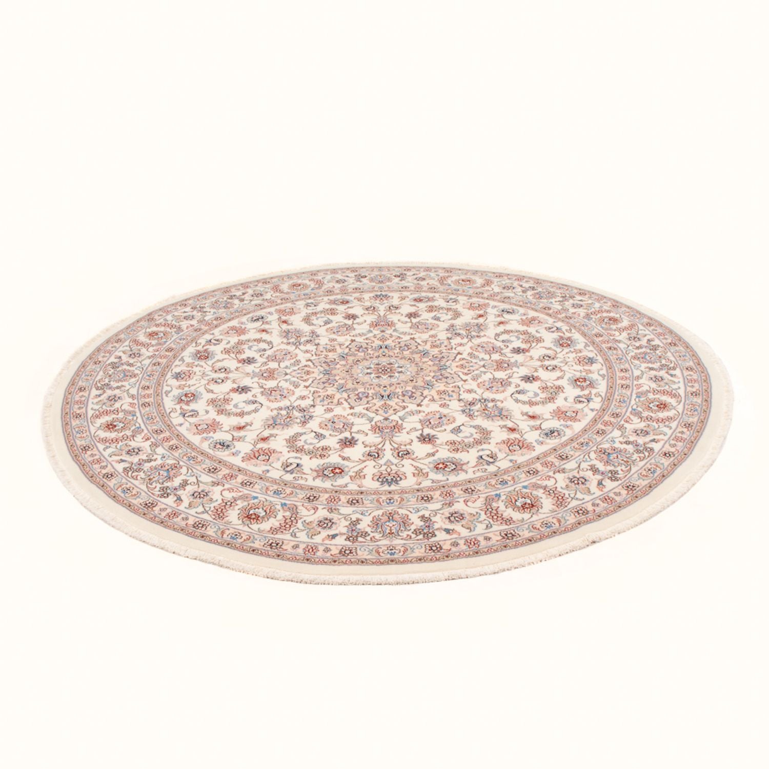 Alfombra Persa - Tabriz - Real redondo  - 202 x 196 cm - crema