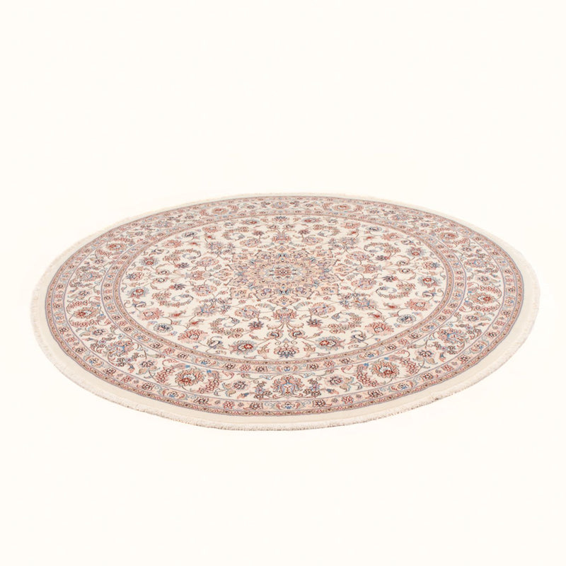 Alfombra Persa - Tabriz - Real redondo  - 202 x 196 cm - crema