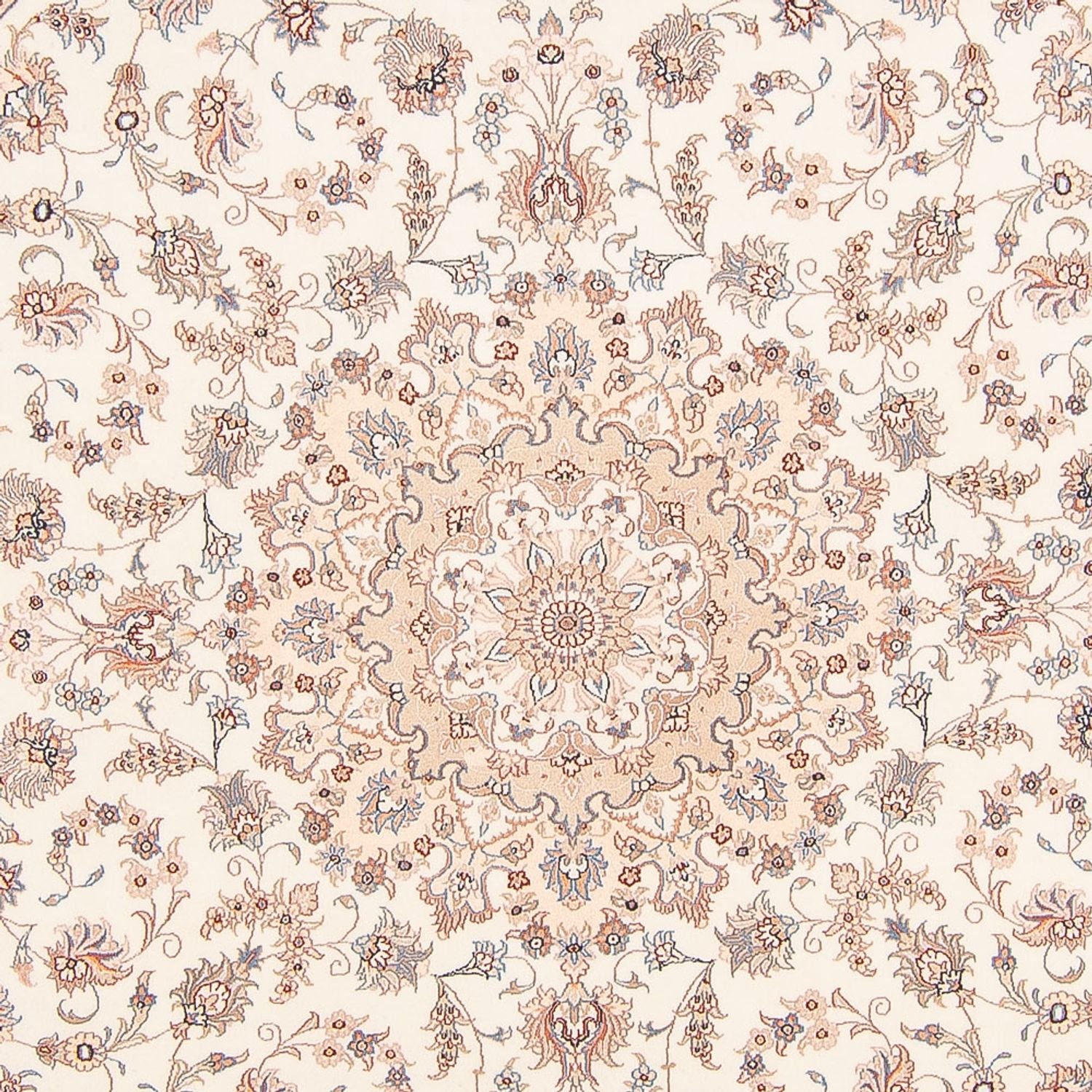 Alfombra Persa - Tabriz - Real redondo  - 250 x 250 cm - crema