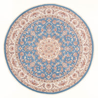 Alfombra Persa - Tabriz - Real redondo  - 200 x 200 cm - azul claro