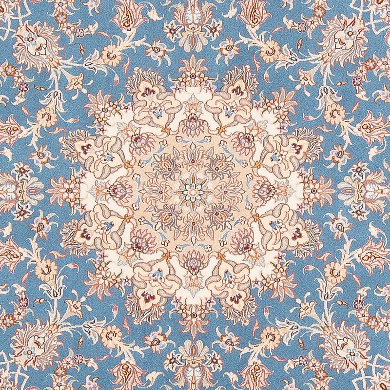 Alfombra Persa - Tabriz - Real redondo  - 200 x 200 cm - azul claro