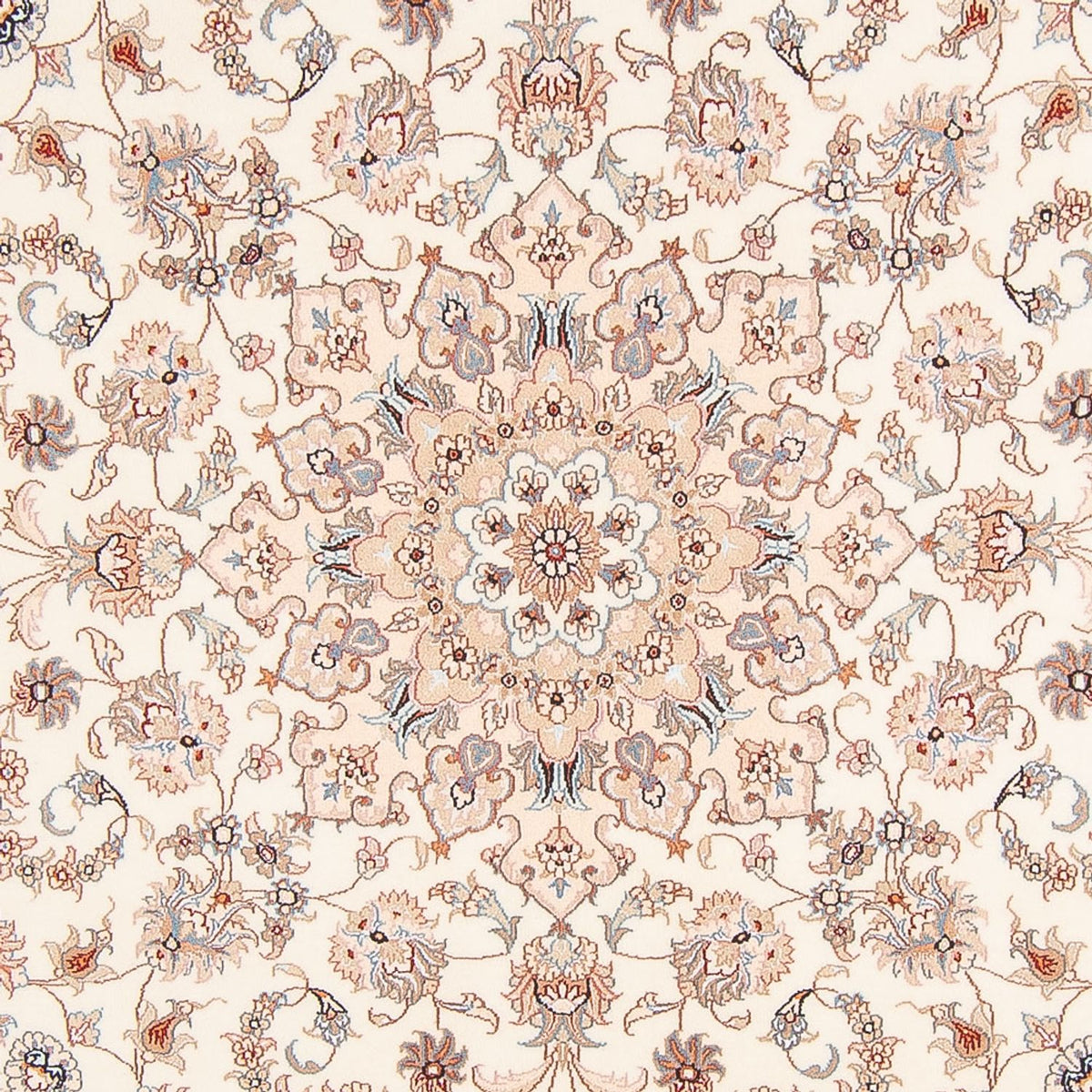 Alfombra Persa - Tabriz - Real redondo  - 200 x 200 cm - crema