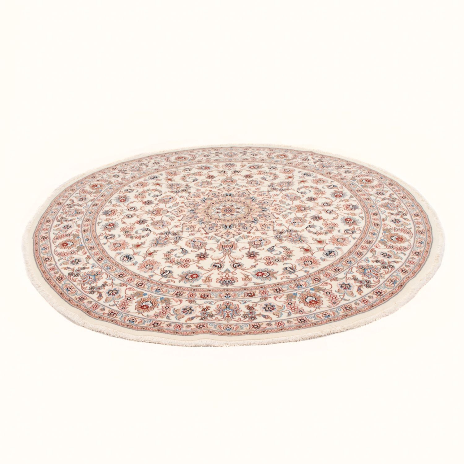 Alfombra Persa - Tabriz - Real redondo  - 200 x 200 cm - crema