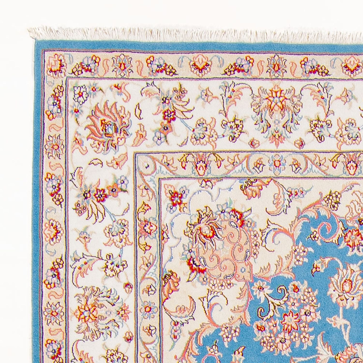 Alfombra Persa - Tabriz - Real - 244 x 168 cm - azul claro