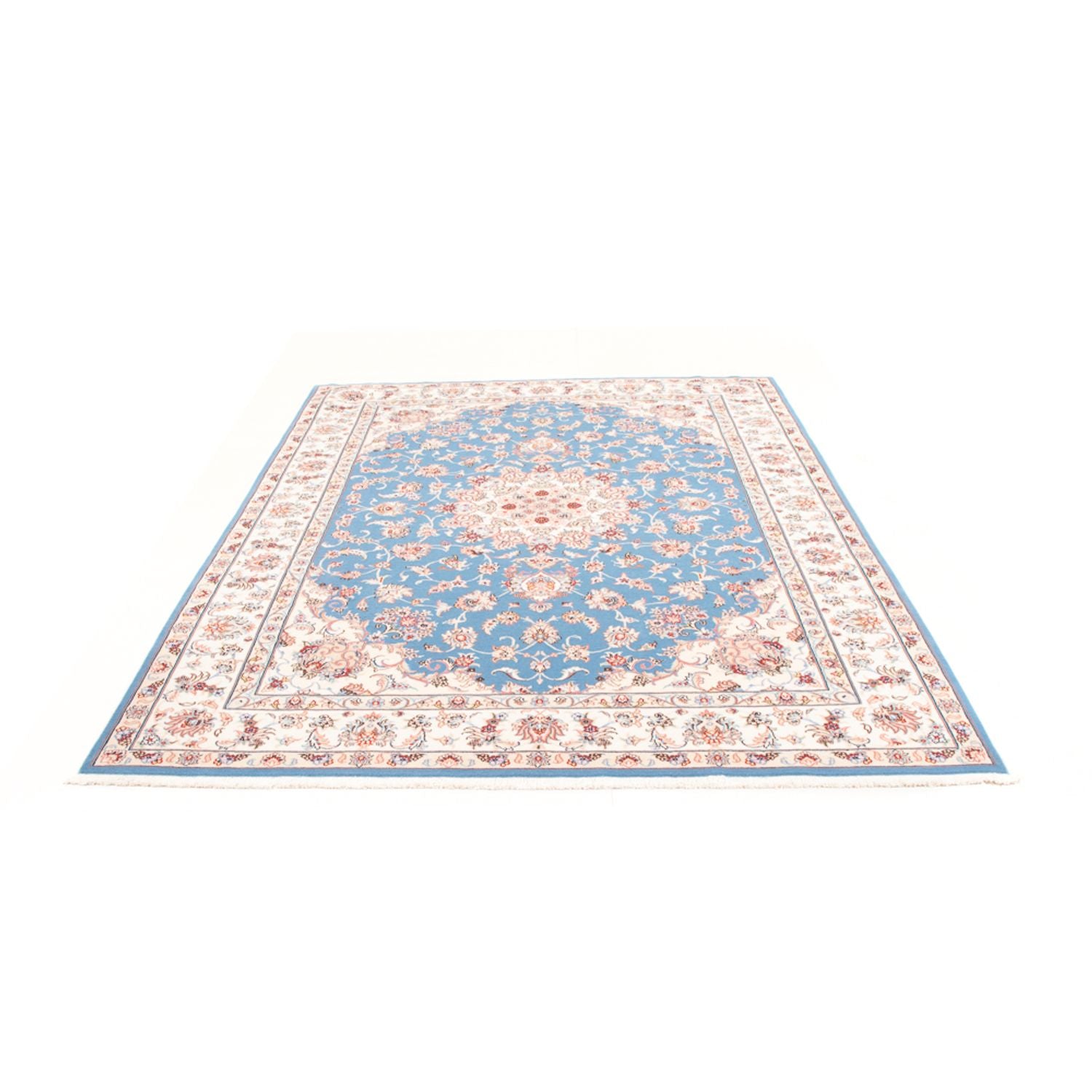 Alfombra Persa - Tabriz - Real - 244 x 168 cm - azul claro