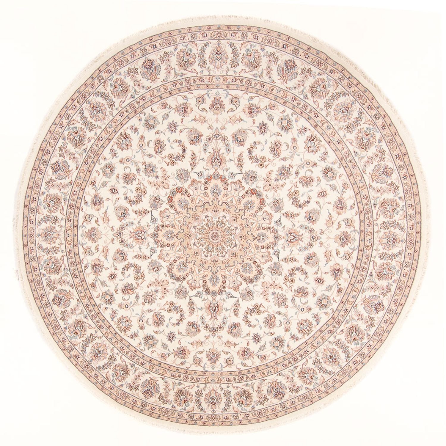 Alfombra Persa - Tabriz - Real redondo  - 248 x 248 cm - crema