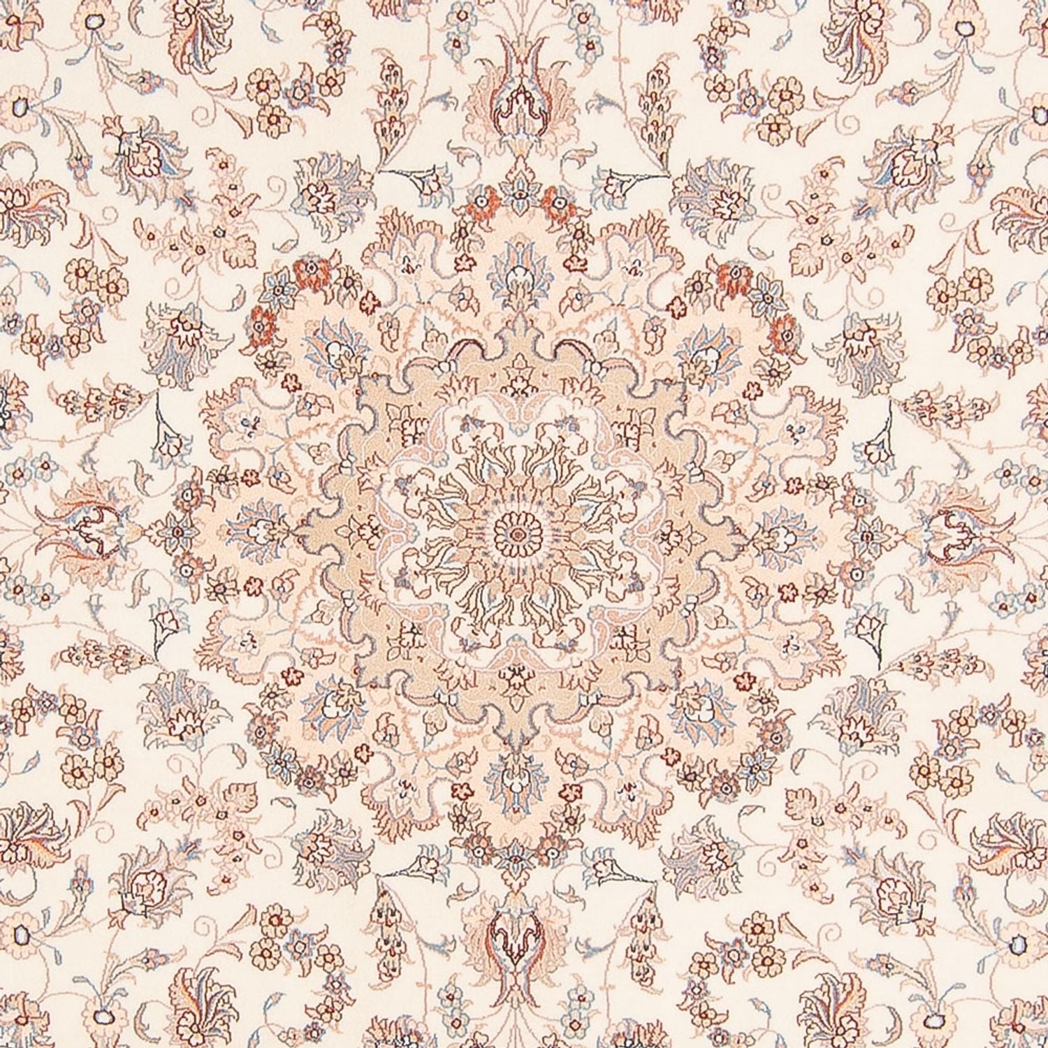 Alfombra Persa - Tabriz - Real redondo  - 248 x 248 cm - crema