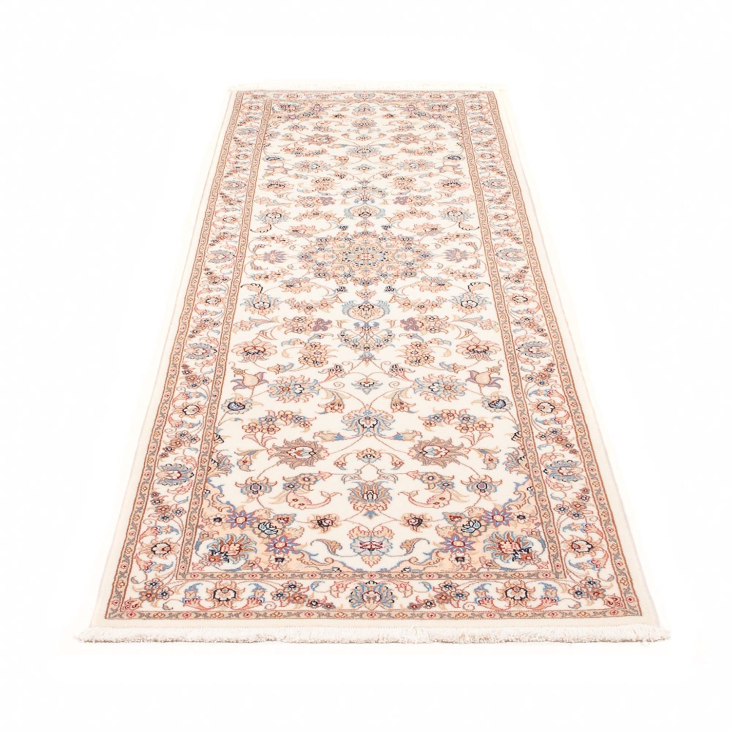 Alfombra de pasillo Alfombra Persa - Tabriz - Real - 254 x 81 cm - crema