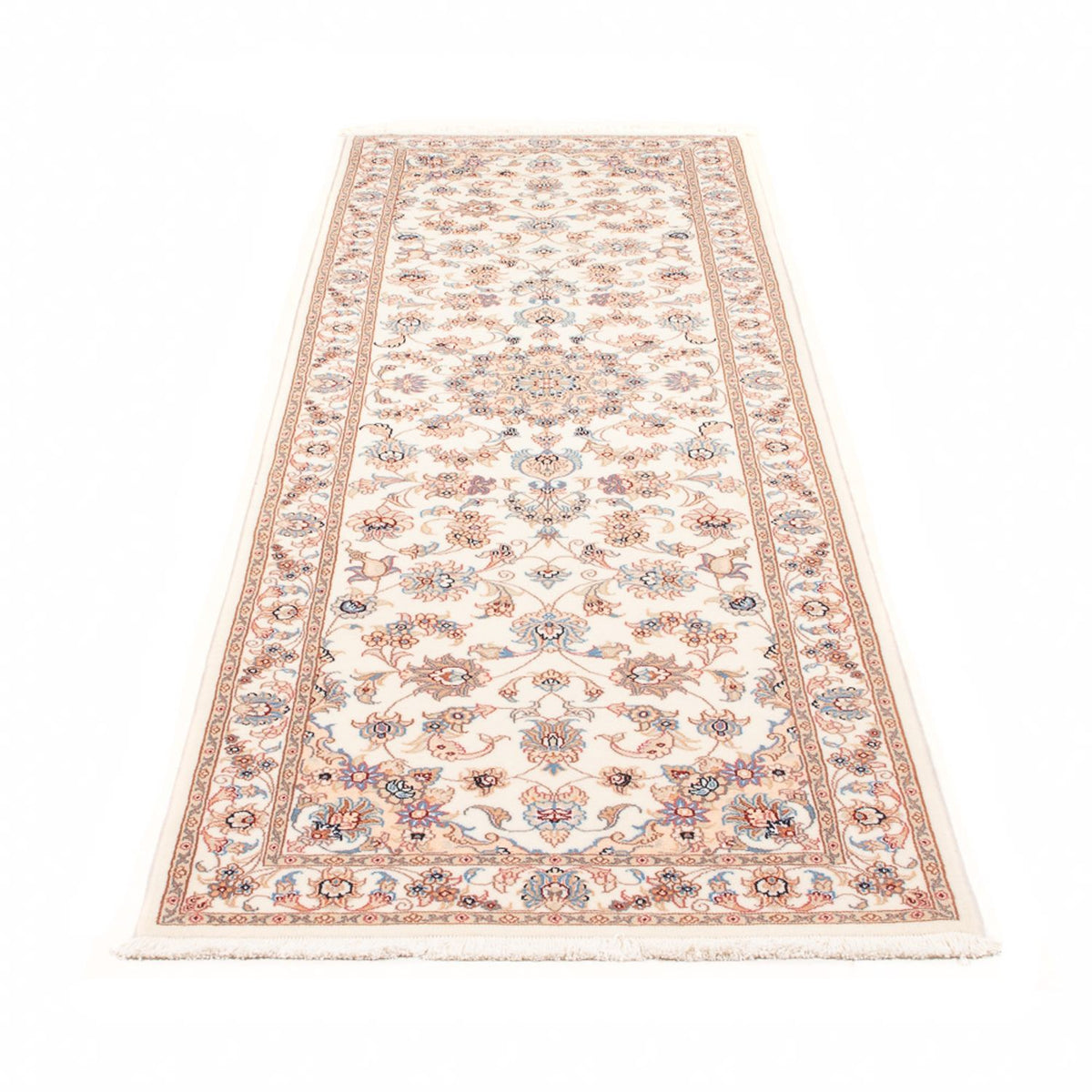 Alfombra de pasillo Alfombra Persa - Tabriz - Real - 254 x 81 cm - crema