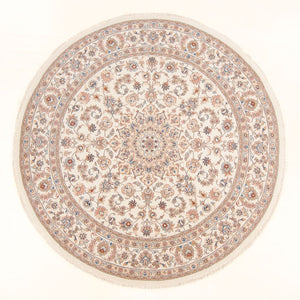 Alfombra Persa - Tabriz - Real redondo  - 199 x 197 cm - crema