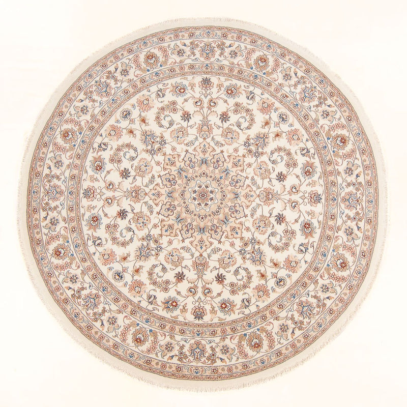 Alfombra Persa - Tabriz - Real redondo  - 199 x 197 cm - crema