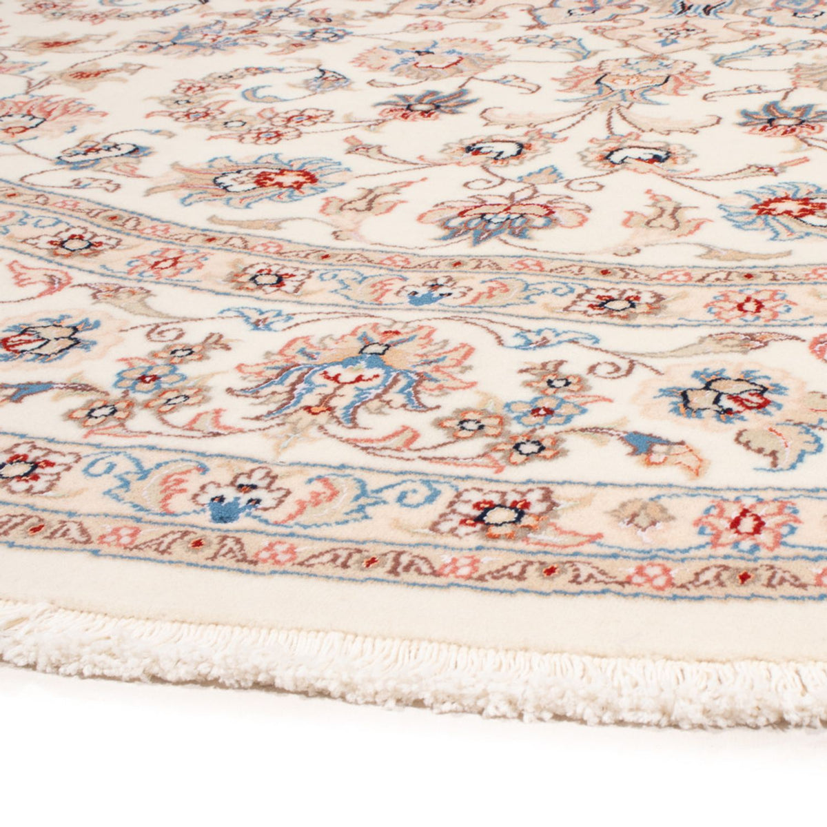 Alfombra Persa - Tabriz - Real redondo  - 199 x 197 cm - crema