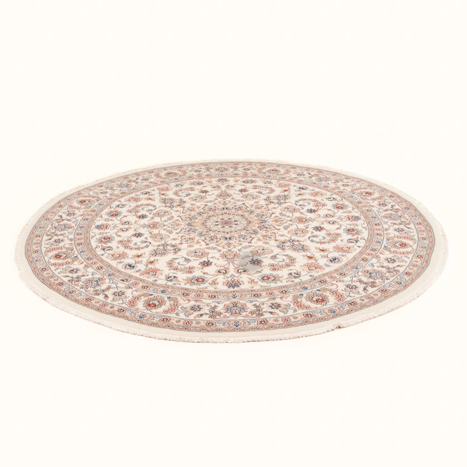 Alfombra Persa - Tabriz - Real redondo  - 199 x 197 cm - crema