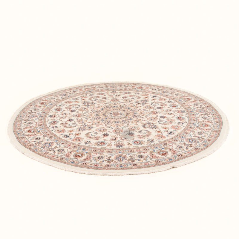 Alfombra Persa - Tabriz - Real redondo  - 199 x 197 cm - crema