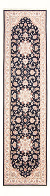 Alfombra de pasillo Alfombra Persa - Tabriz - Real - 297 x 80 cm - azul oscuro