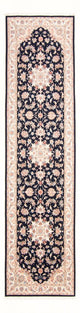 Tabriz - 50 Raj Alfombra 80x297cm - Alfombra persa - azul oscuro