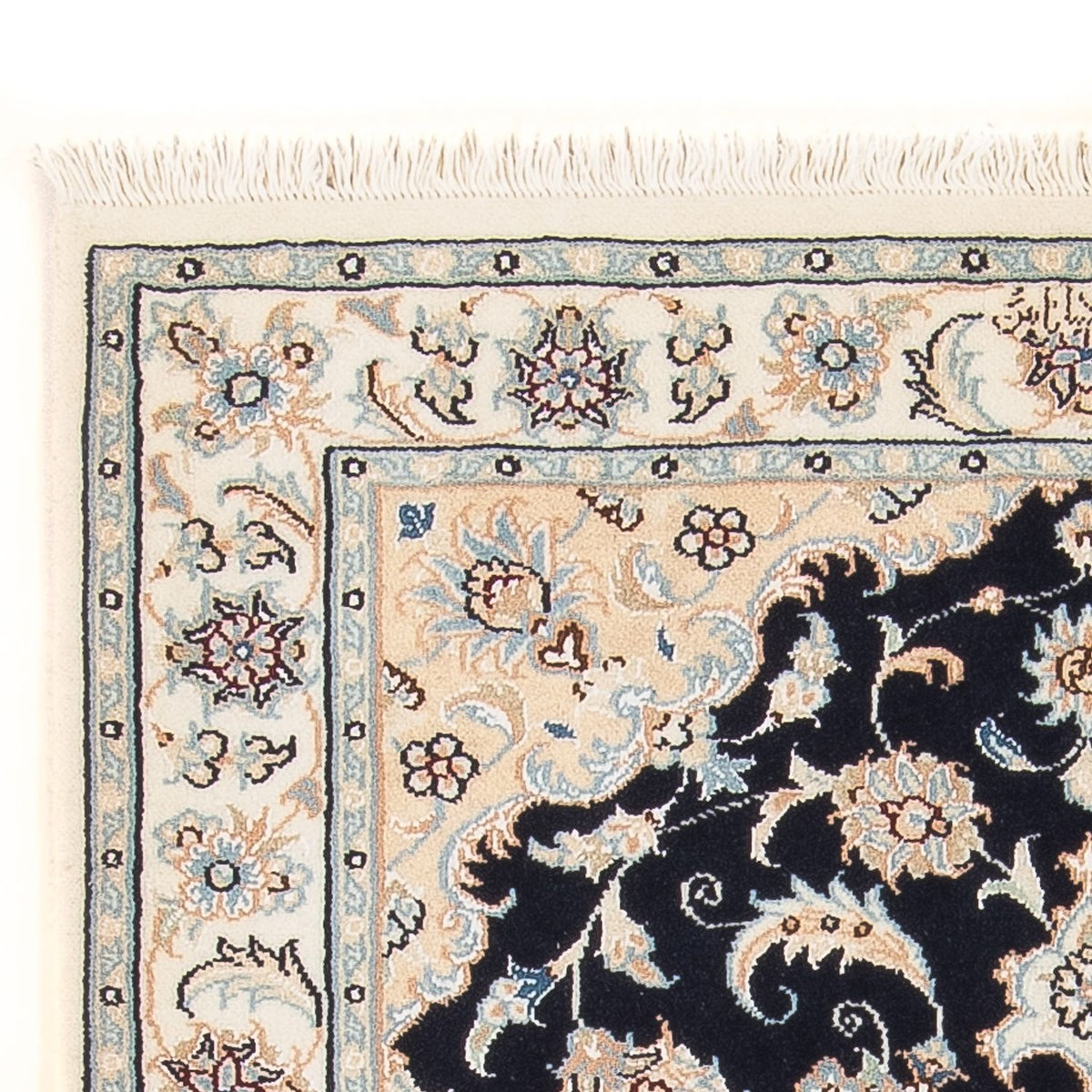 Alfombra Persa - Nain - Prima - 132 x 74 cm - azul oscuro