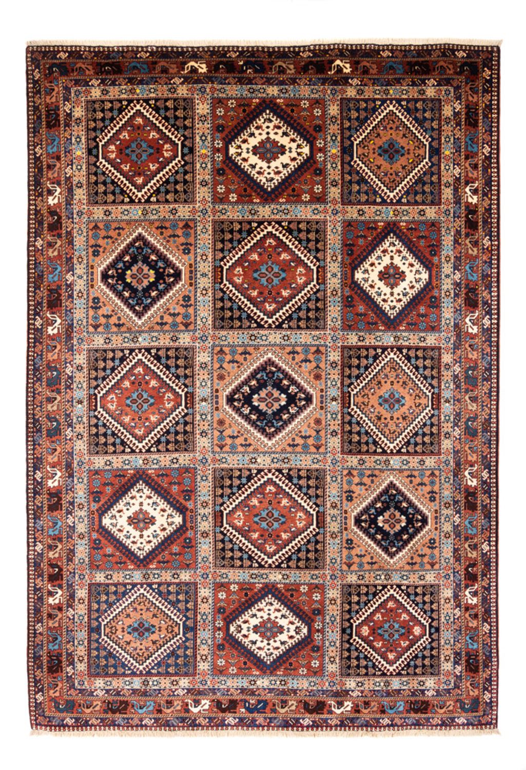 Alfombra persa - Nómada - 306 x 206 cm - rojo burdeos