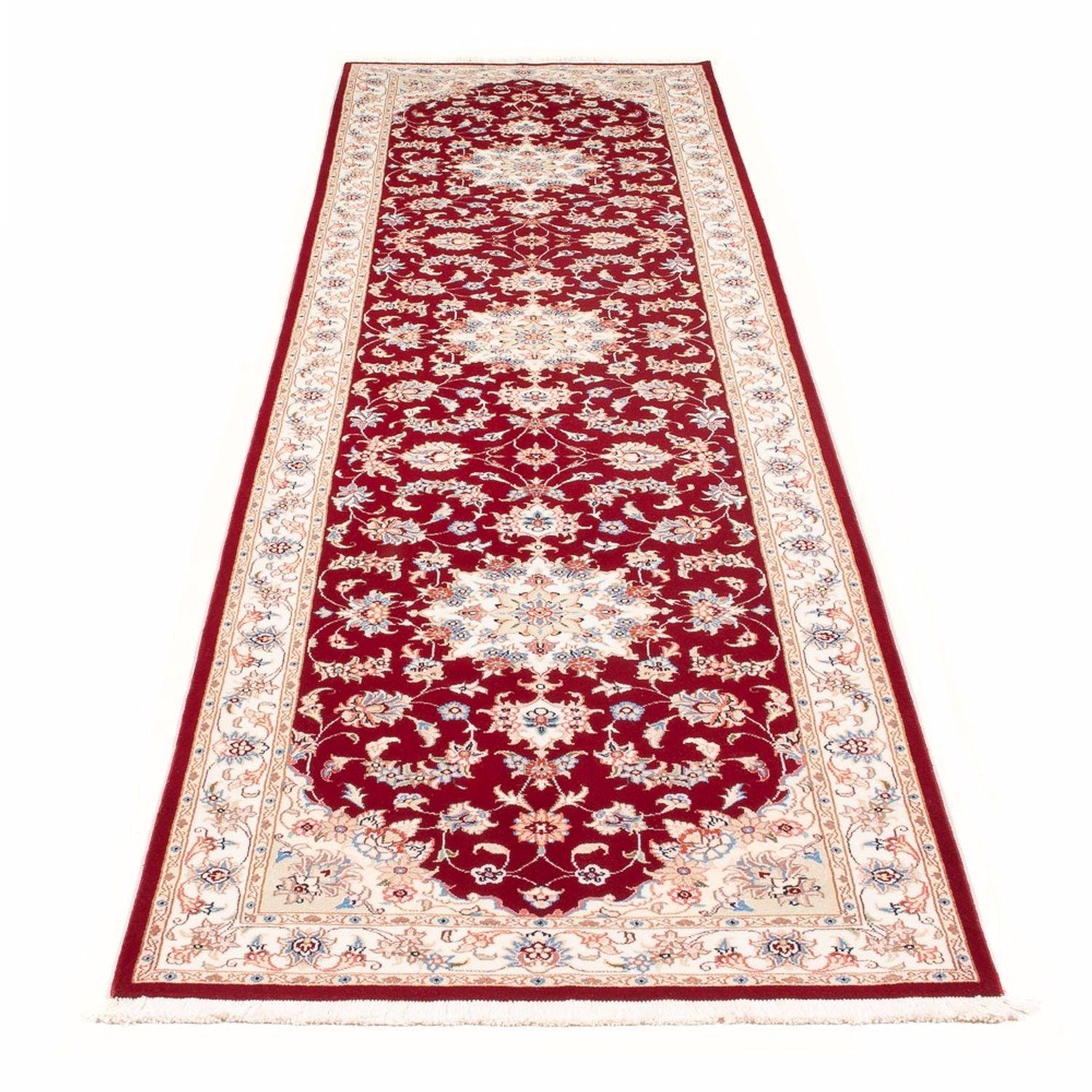 Alfombra de pasillo Alfombra Persa - Tabriz - Real - 305 x 80 cm - rojo