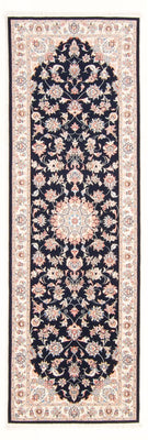 Alfombra de pasillo Alfombra Persa - Tabriz - Real - 252 x 81 cm - azul oscuro