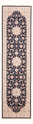 Alfombra de pasillo Alfombra Persa - Tabriz - Real - 295 x 81 cm - azul oscuro