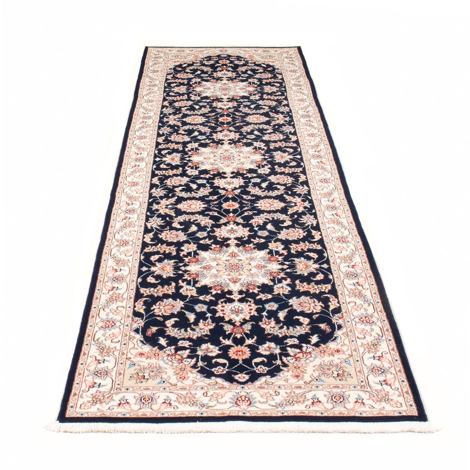 Alfombra de pasillo Alfombra Persa - Tabriz - Real - 295 x 81 cm - azul oscuro