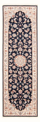 Alfombra de pasillo Alfombra Persa - Tabriz - Real - 251 x 80 cm - azul oscuro