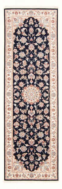 Alfombra de pasillo Alfombra Persa - Tabriz - Real - 251 x 80 cm - azul oscuro