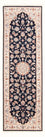 Alfombra de pasillo Alfombra Persa - Tabriz - Real - 251 x 80 cm - azul oscuro