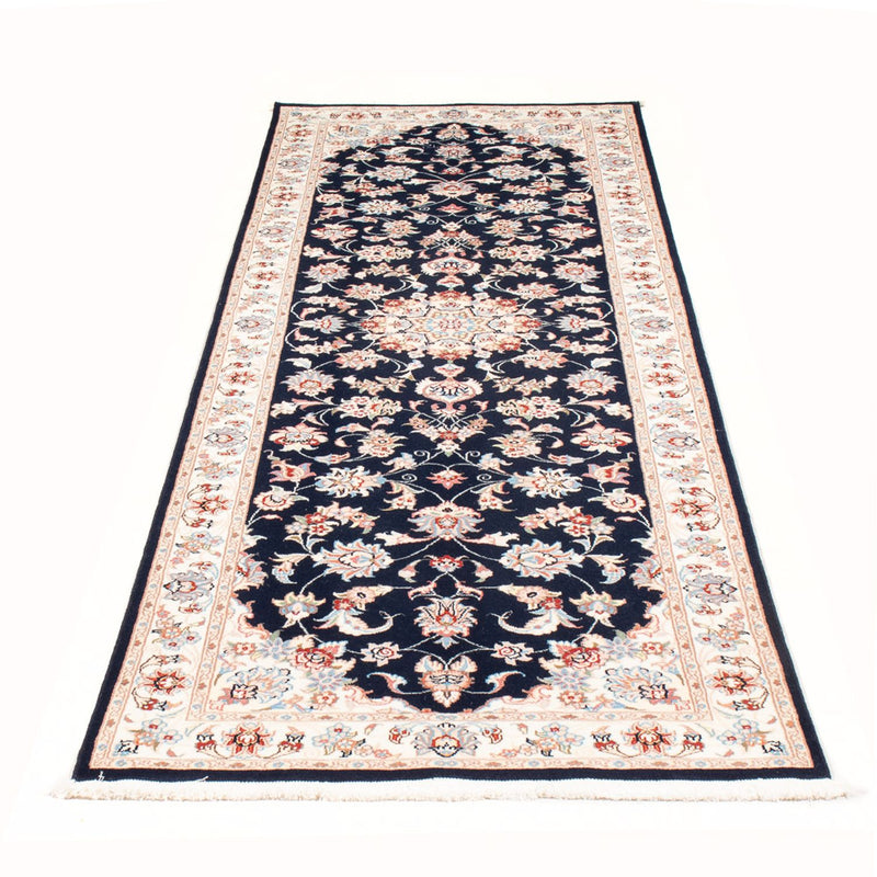 Alfombra de pasillo Alfombra Persa - Tabriz - Real - 251 x 80 cm - azul oscuro