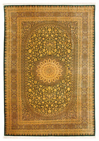 Alfombra de seda - Ghom Seda - Prima - 294 x 196 cm - verde oliva