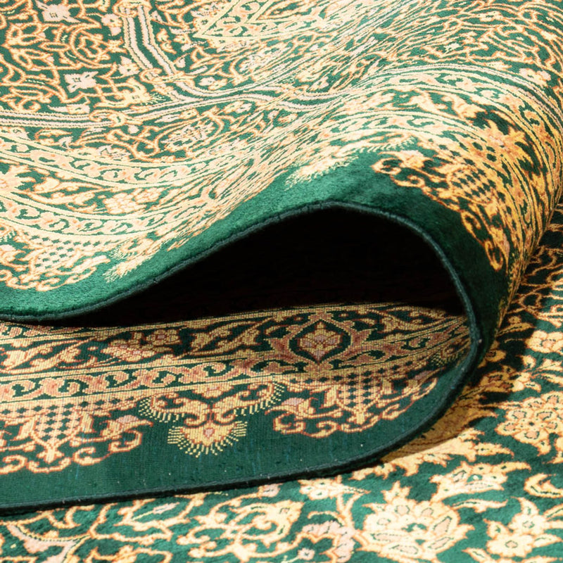 Alfombra de seda - Ghom Seda - Prima - 294 x 196 cm - verde oliva