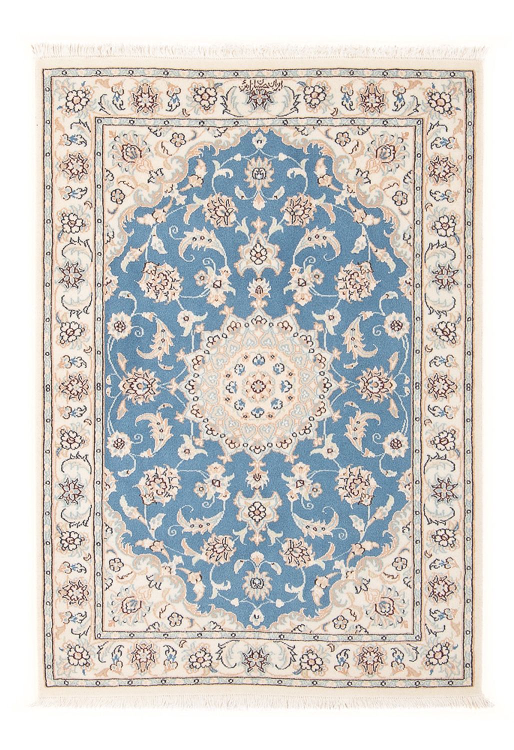 Alfombra Persa - Nain - Prima - 117 x 80 cm - azul claro