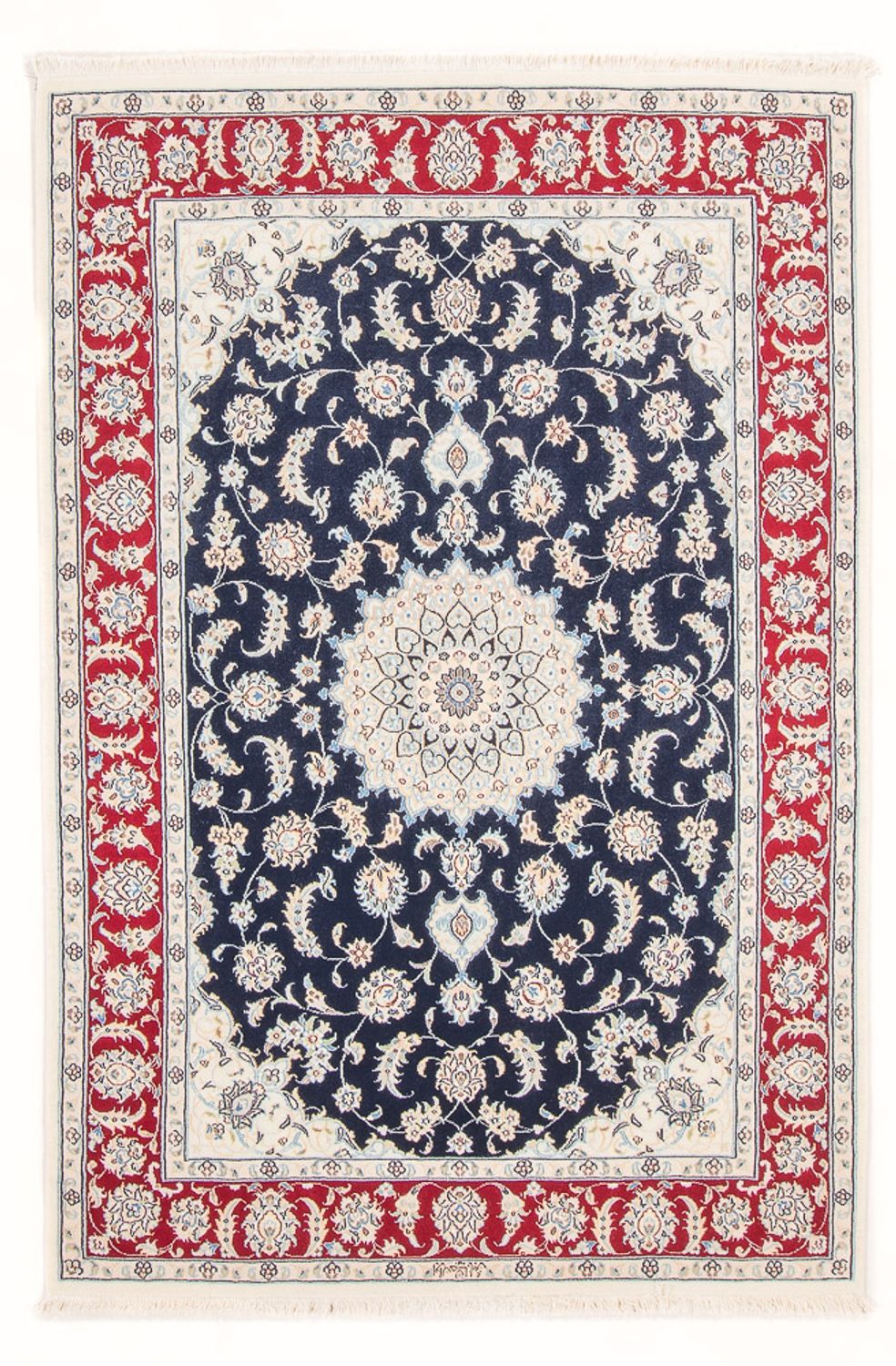 Alfombra Persa - Nain - Real - 178 x 120 cm - azul oscuro