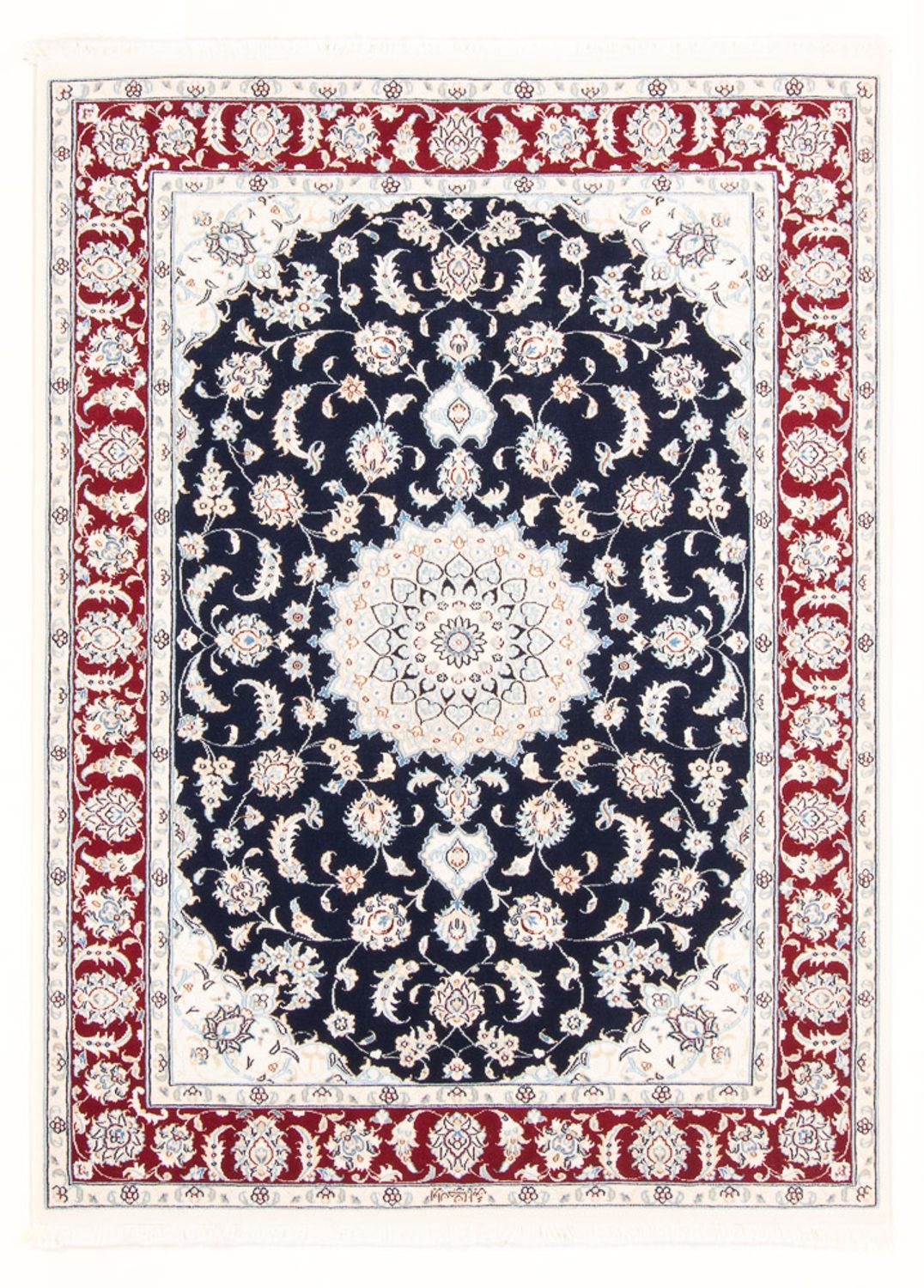 Alfombra Persa - Nain - Real - 165 x 120 cm - azul oscuro