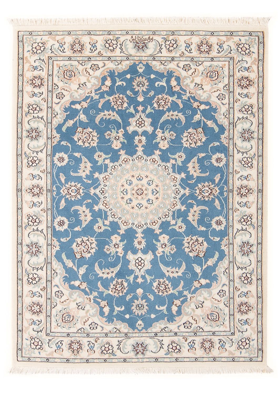 Alfombra Persa - Nain - Prima - 116 x 81 cm - azul claro